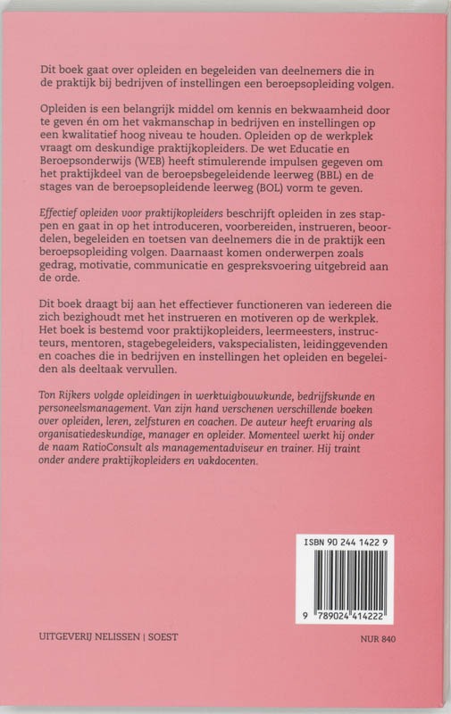 Effectief opleiden voor praktijkopleiders achterkant
