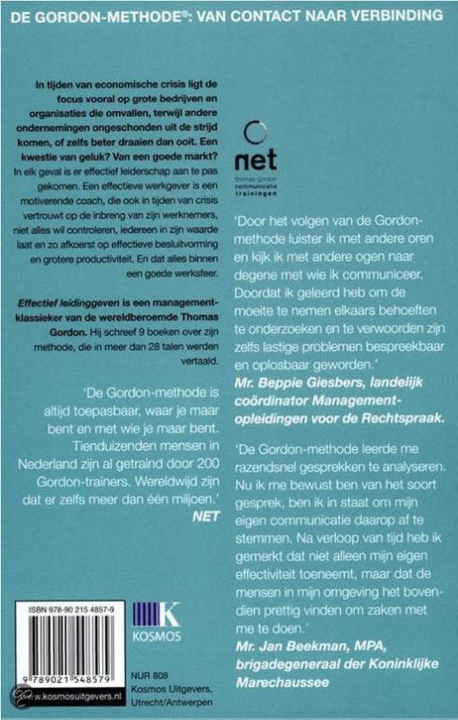 Effectief leidinggeven Effectief leidinggeven achterkant