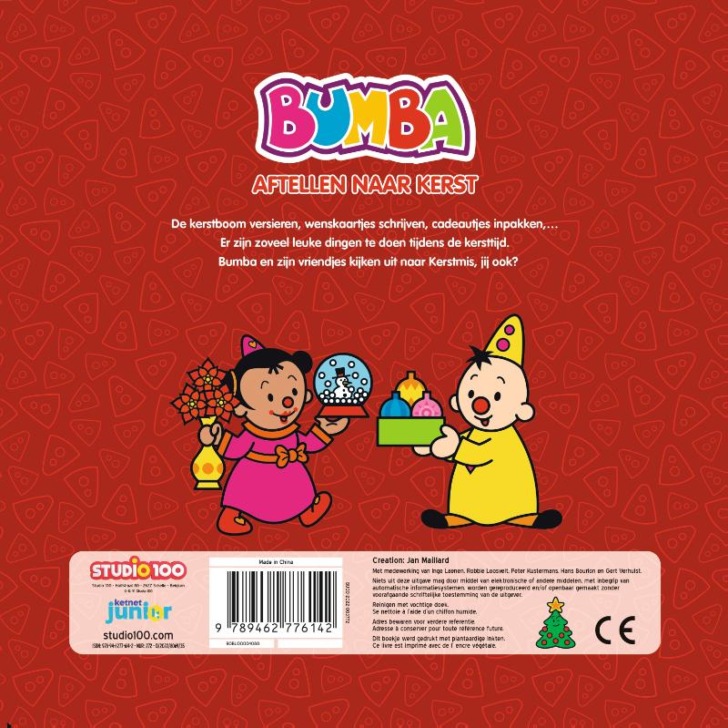 Bumba kartonboek - Aftellen naar Kerst achterkant