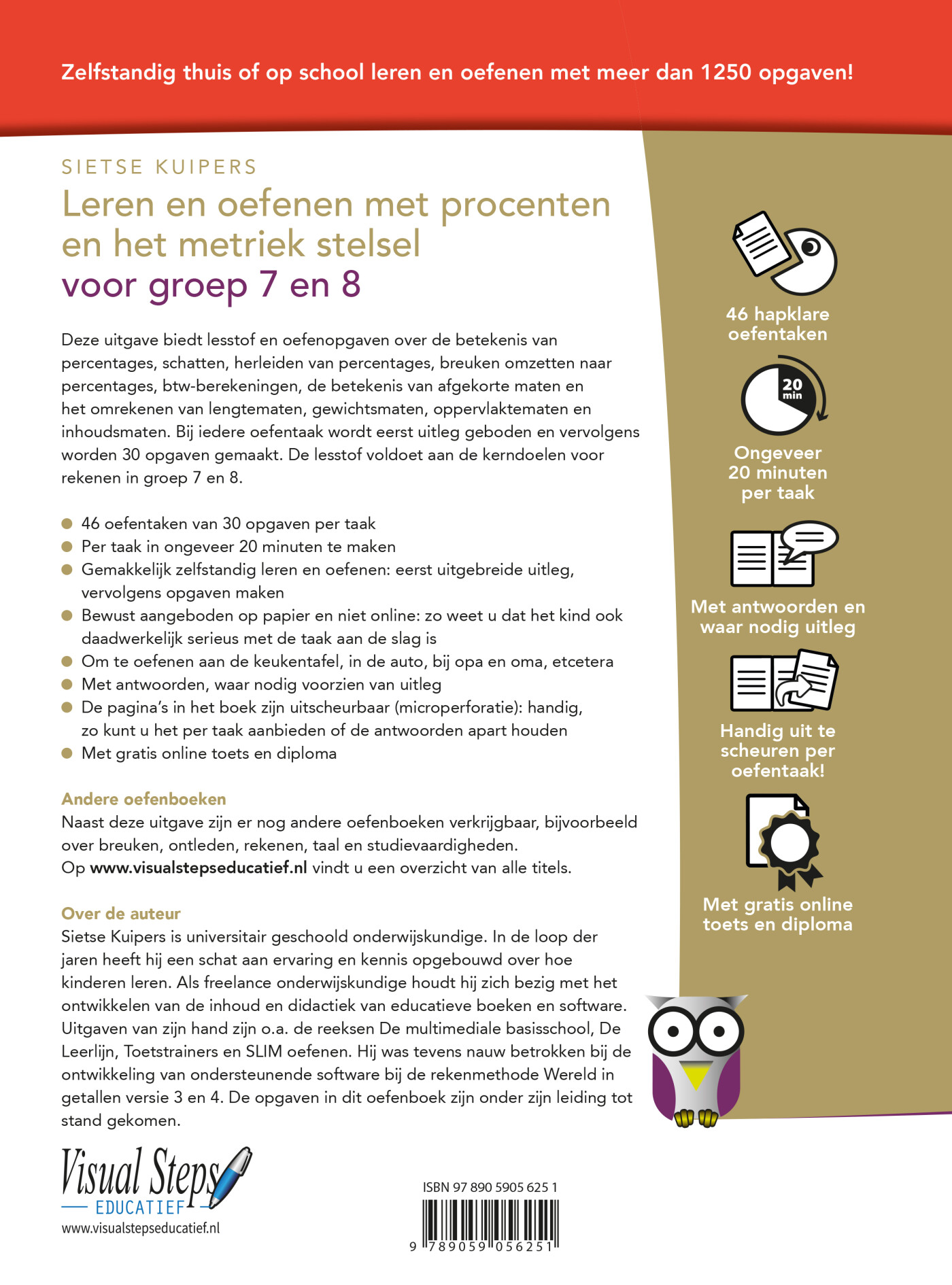 Leren en oefenen met procenten en metriek stelsel voor groep 7 en 8 achterkant