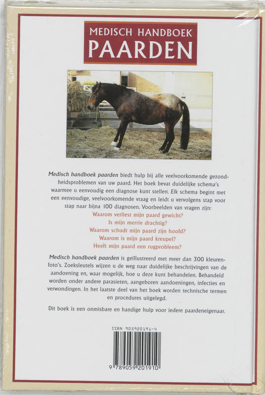 Medisch handboek paarden achterkant