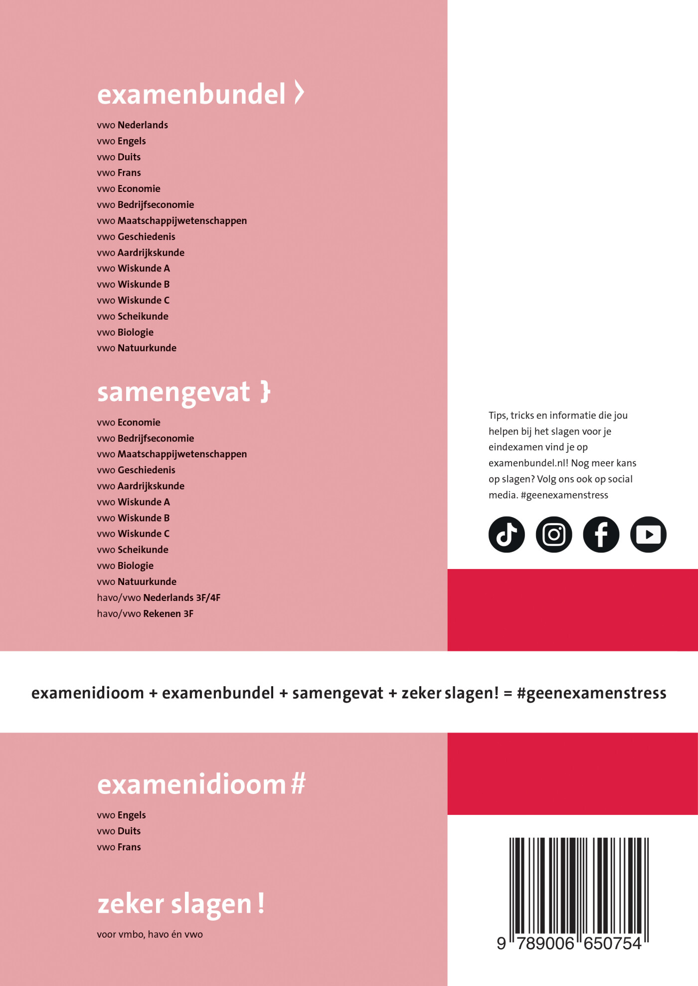 Examenbundel online + boek vwo Biologie 2024/2025 achterkant