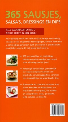 365 sausjes, salsa's, dressings en dips achterkant