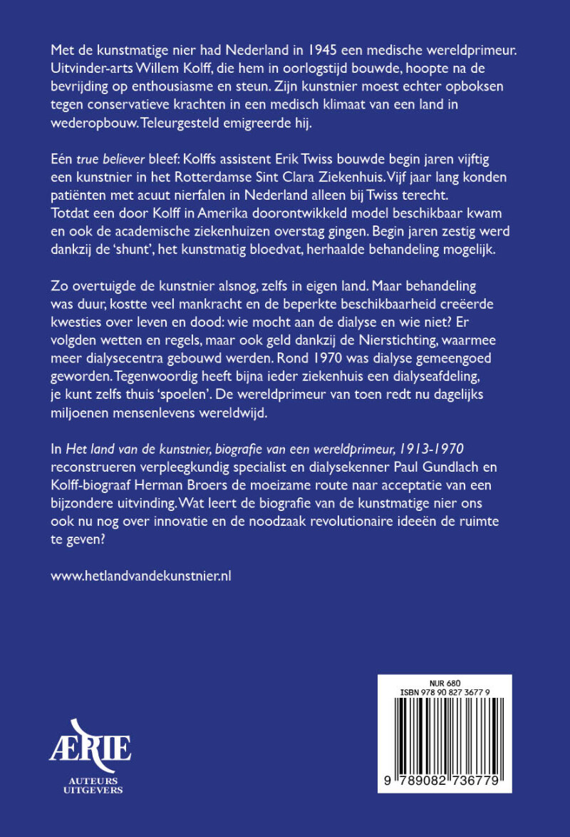 Het land van de kunstnier achterkant