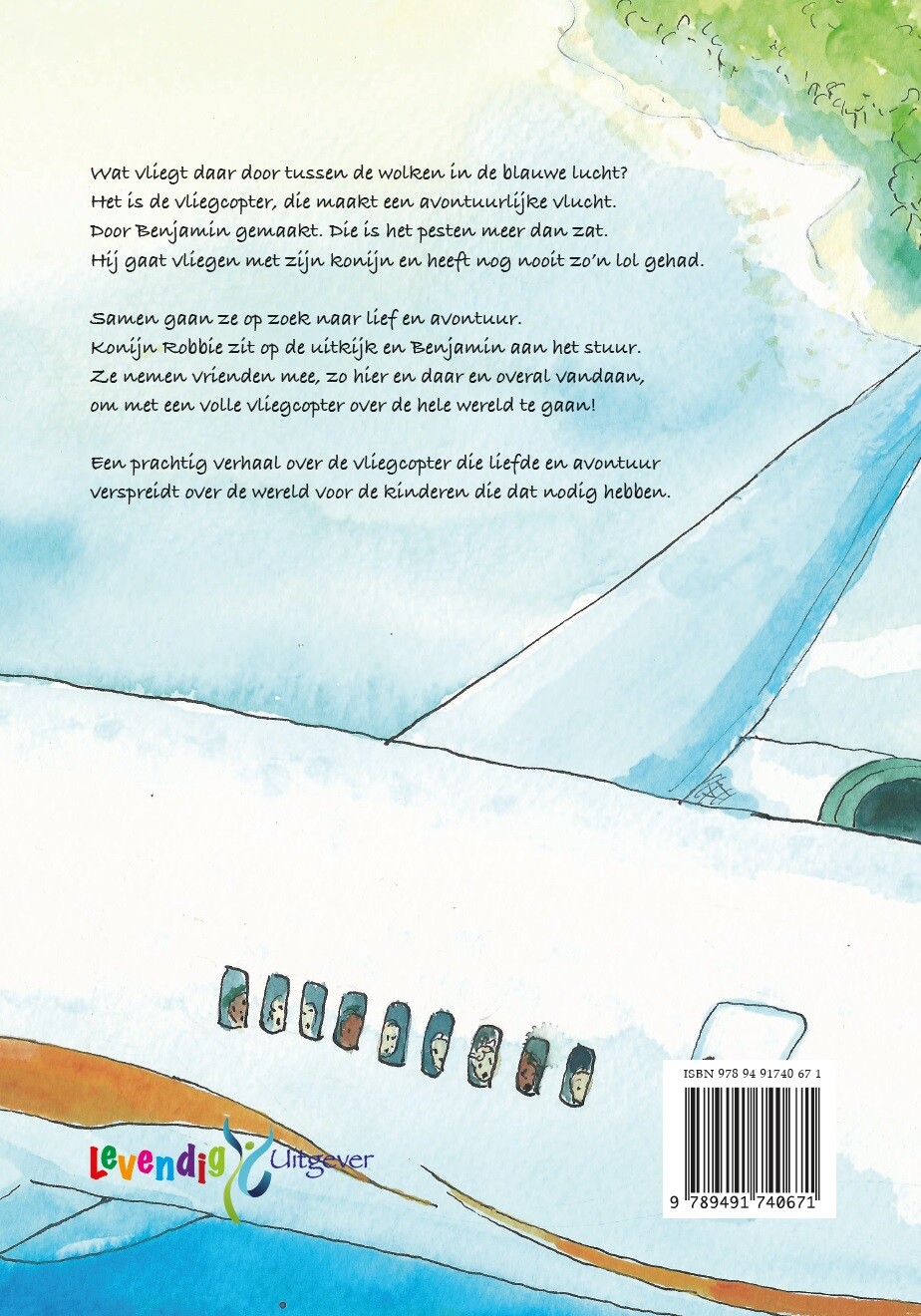 De vliegcopter vol liefde achterkant