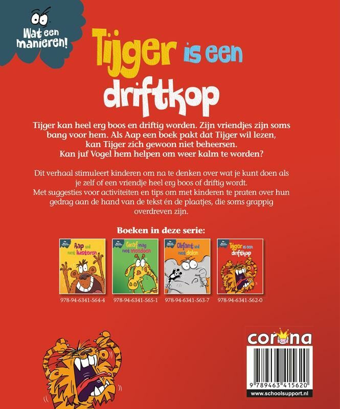 Tijger is een driftkop / Wat een manieren! achterkant