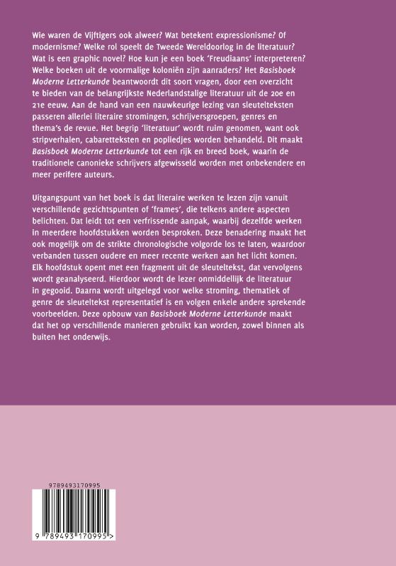 Basisboek Moderne Letterkunde achterkant