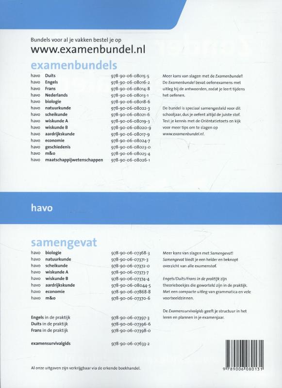 Examenbundel 2013/2014 havo Nederlands achterkant