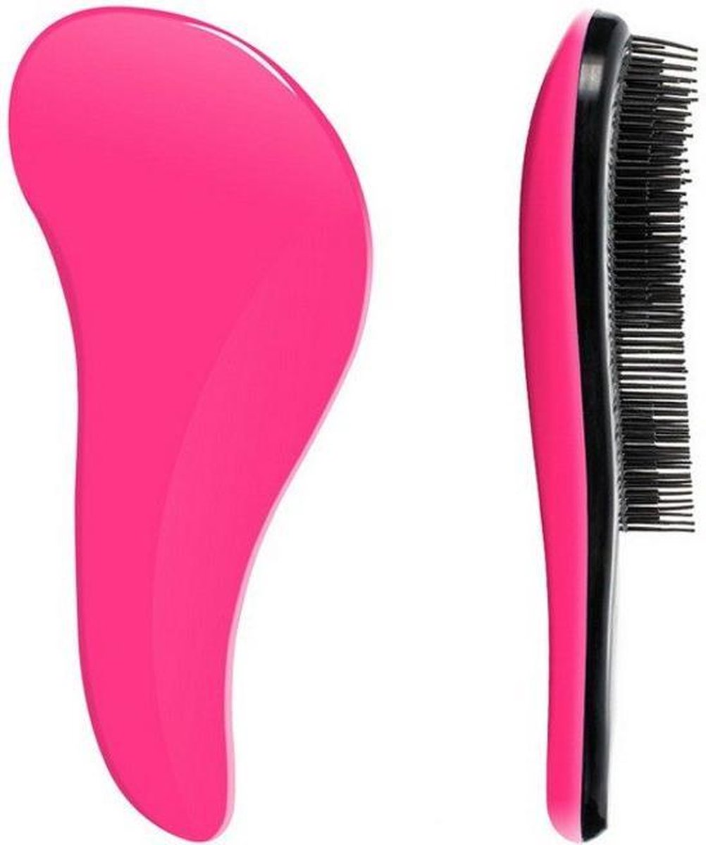 Hairbrush I MUSTHAVE® | Roze | Teezer brush | Anti klit hairbrush | Beschermt haar | Pijnloos | Reisformaat | Geschikt voor nat en droog haar | Antiklit haarborstel