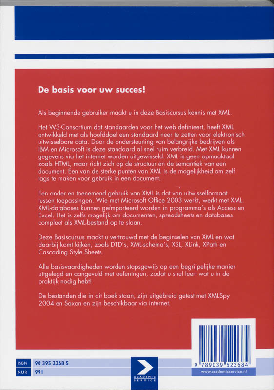 Basiscursus XML / Basiscursussen achterkant