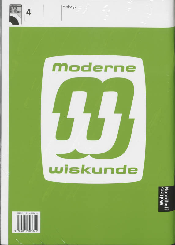 Moderne Wiskunde / 4 Vmbo Gt / Deel Werkboek + Cd-Rom achterkant