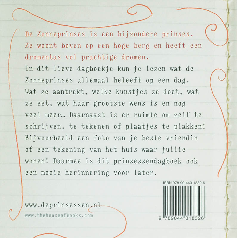 Dagboek van de Zonneprinses achterkant