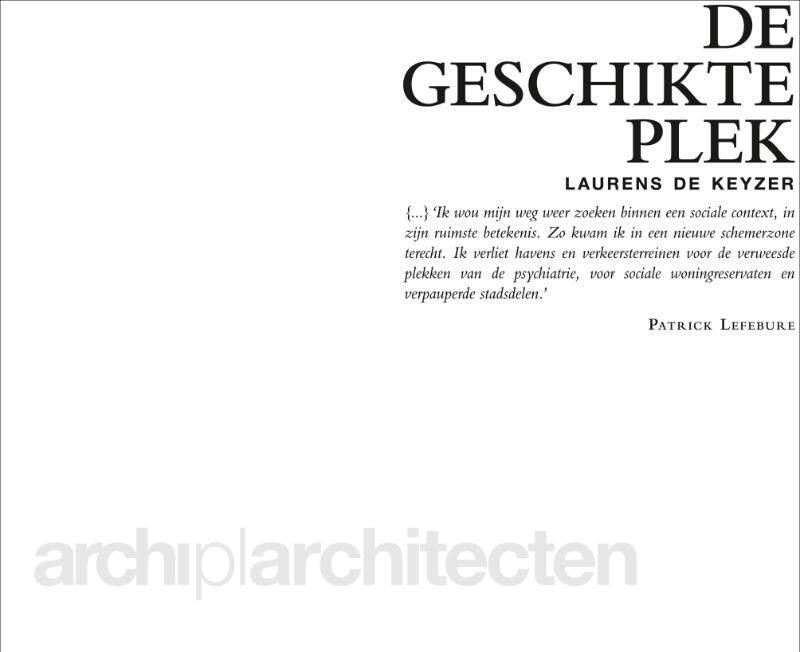De geschikte plek