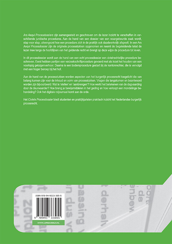Het civiele procesdossier / Ars Aequi procesdossiers achterkant