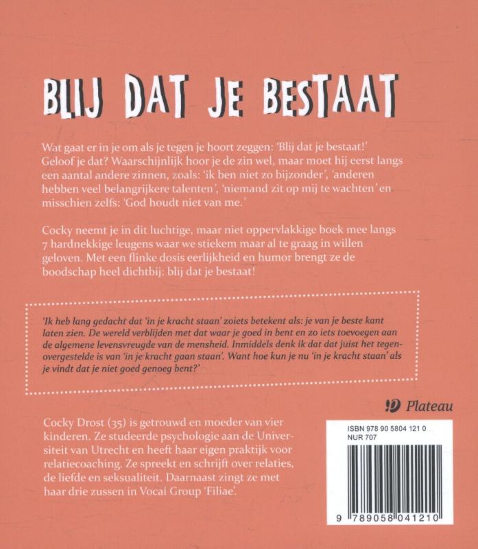 Blij dat je bestaat achterkant