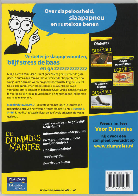 Slaapproblemen Overwinnen Voor Dummies achterkant