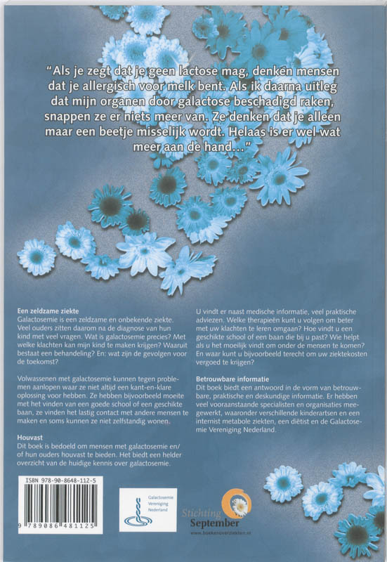 Zorgboek Galactosemie achterkant