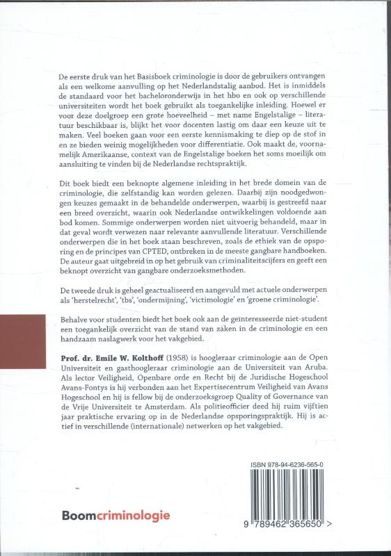 Basisboek criminologie / Boom studieboeken criminologie Basisboek criminologie / Boom studieboeken criminologie achterkant