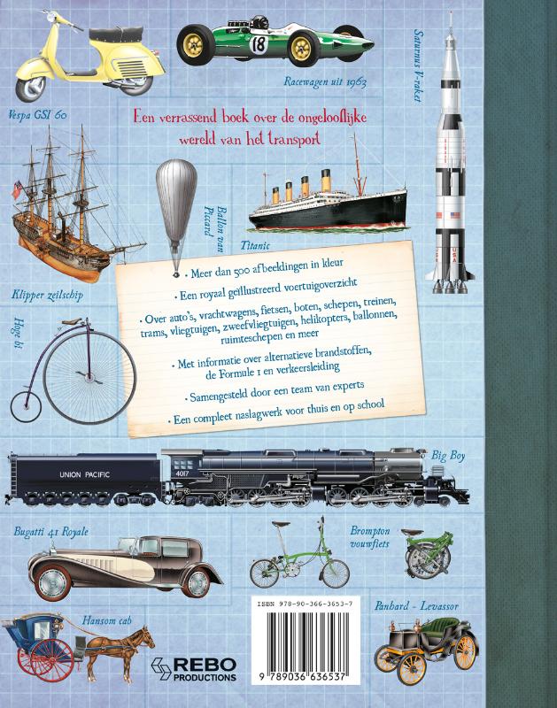 Transport encyclopedie voor kinderen achterkant