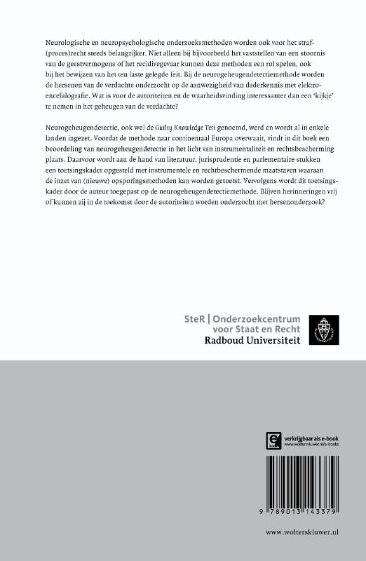 Het schuldige geheugen? / Staat en recht achterkant
