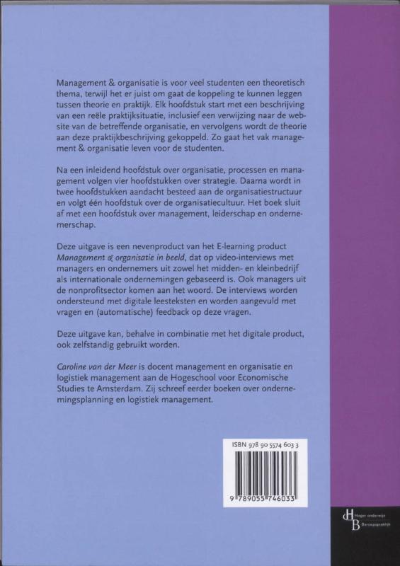 Basisboek Management & Organisatie In Beeld achterkant