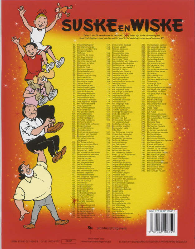 De spokenjagers / Suske en Wiske / 70 achterkant