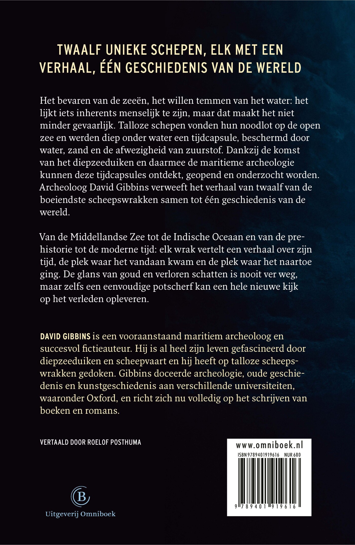Een geschiedenis van de wereld in twaalf scheepswrakken achterkant