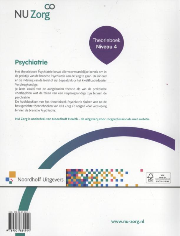 NU Zorg Niveau 4 - Psychiatrie Theorieboek achterkant