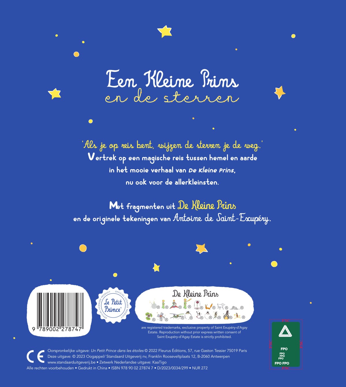 Een kleine prins en de sterren achterkant