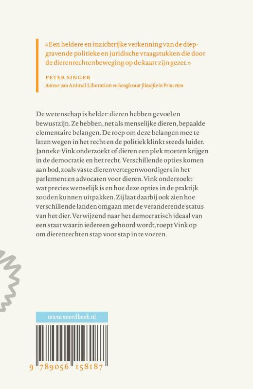 De open samenleving en haar dieren / Dierenrechtenbibliotheek achterkant