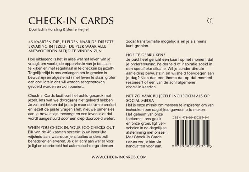 Check-in Cards achterkant
