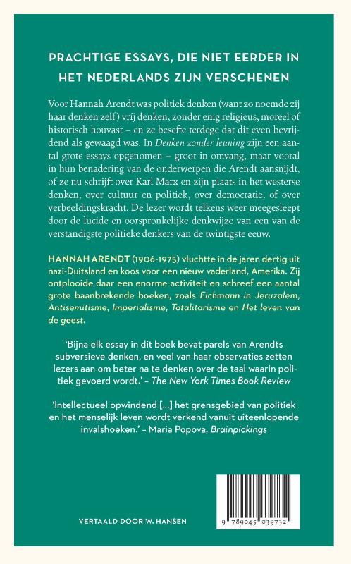 Denken zonder leuning achterkant