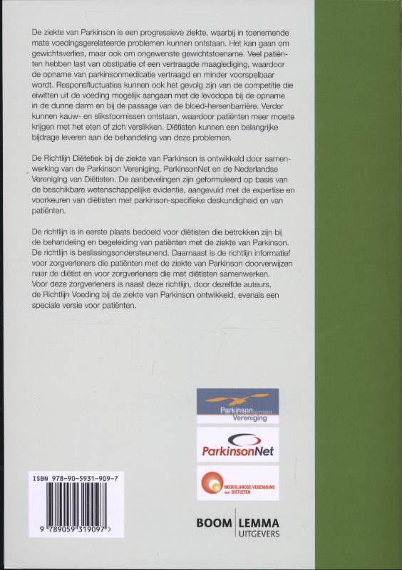 Richtlijn Diëtetiek bij de ziekte van Parkinson achterkant