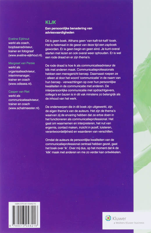 KLIK / Communicatie Dossier / 28 achterkant