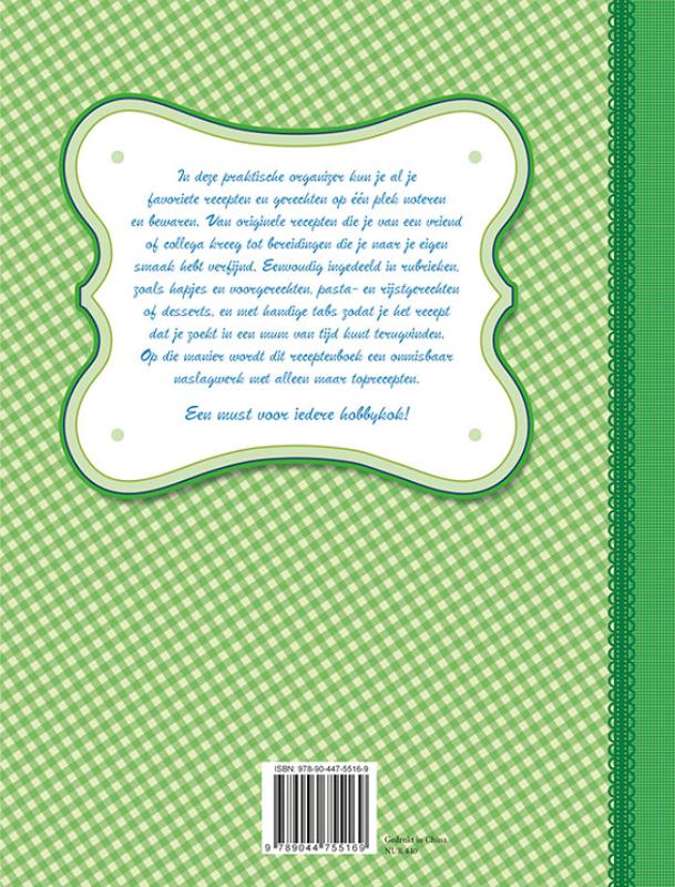 Mijn receptenboek (groen) achterkant