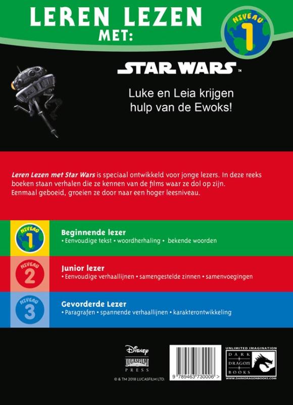 Ewoks helpen mee / leren lezen niveau 1 / Star Wars achterkant