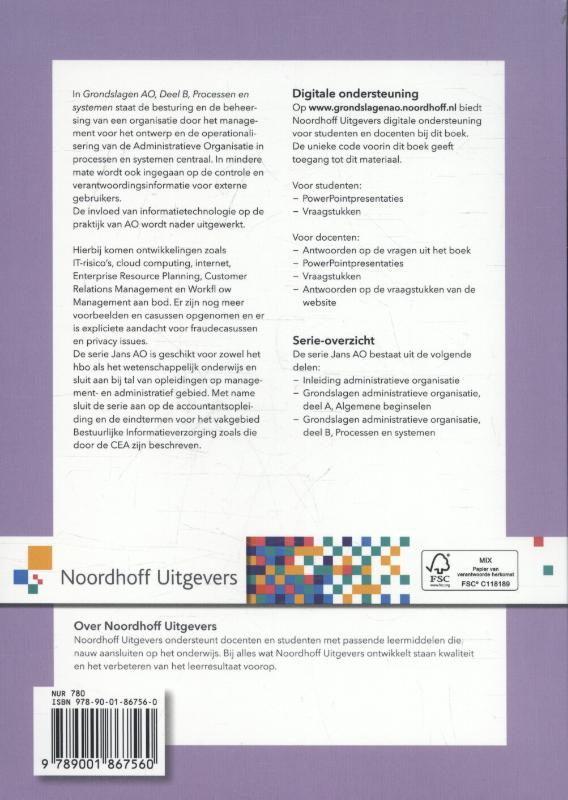 Grondslagen van de administratieve organisatie / Processen en systemen / Administratieve Organisatie Jans achterkant