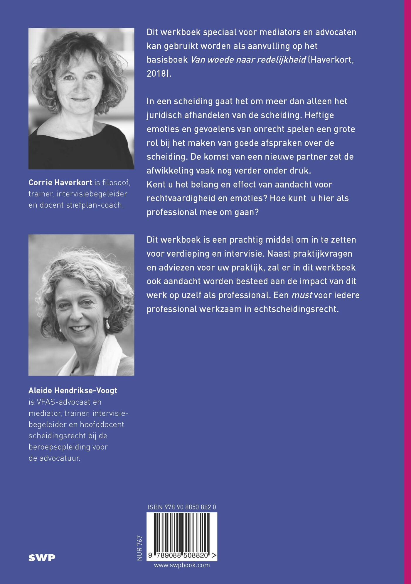 Werkboek van woede naar redelijkheid: voor advocaten en mediators achterkant