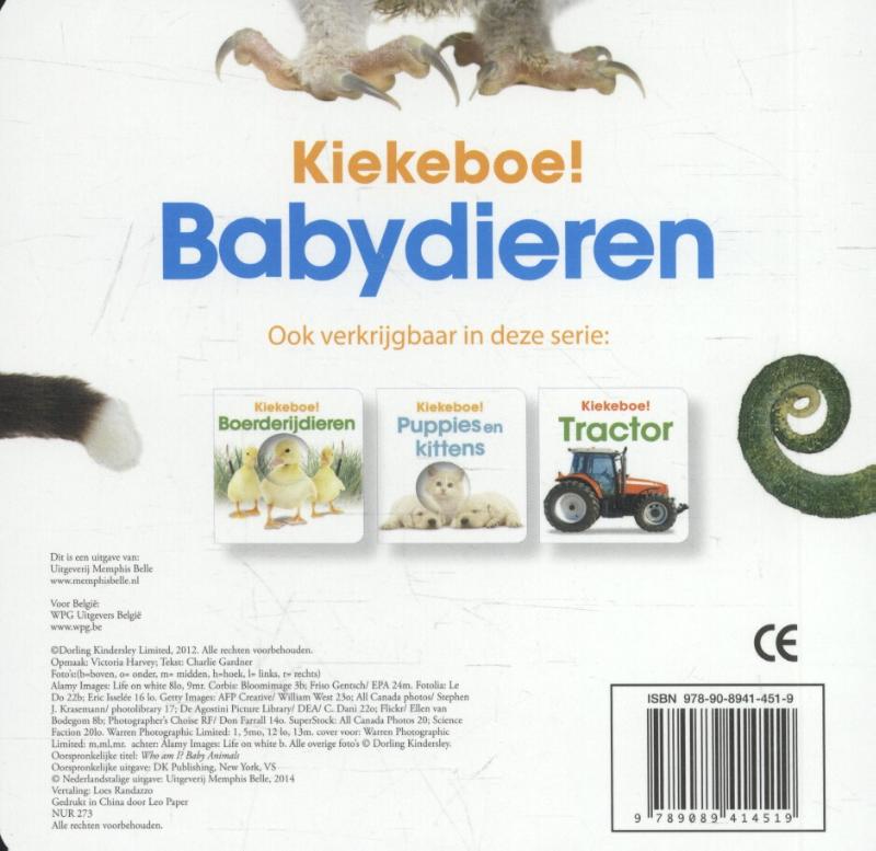 Babydieren / Kiekeboe achterkant