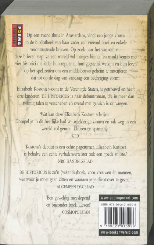 De historicus / Poema-pockets achterkant