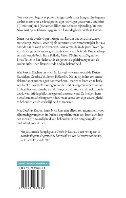 Goethe in Dachau / Kritische Klassieken / 9 achterkant