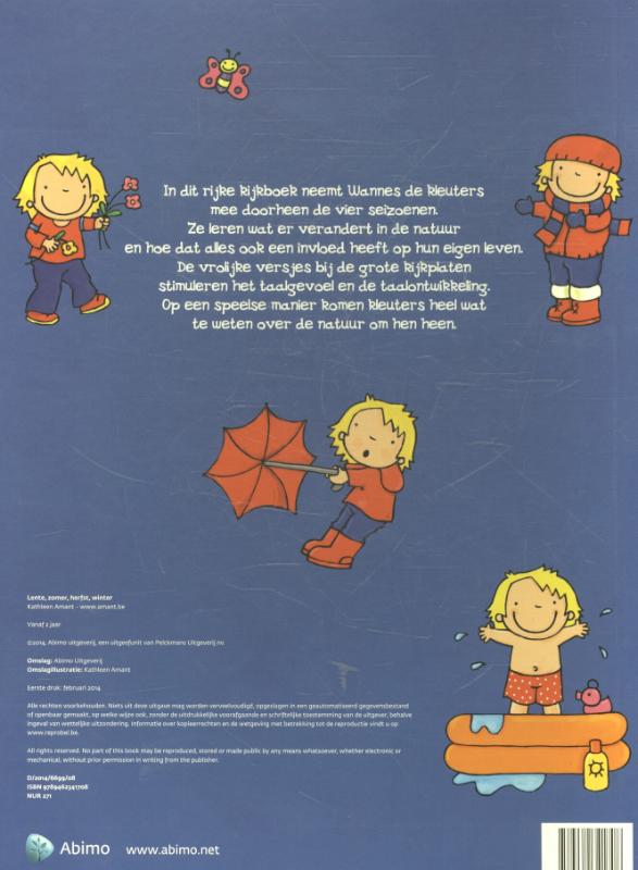 Lente, zomer, herfst, winter achterkant