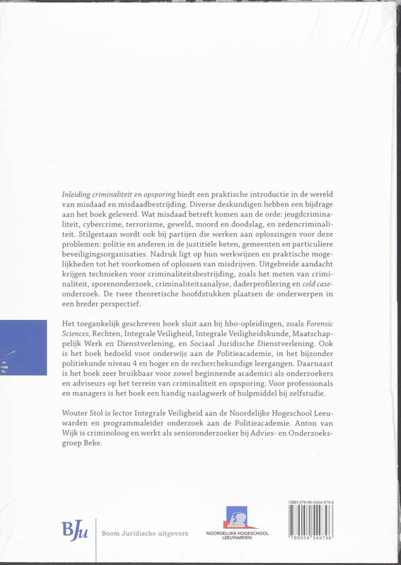 Inleiding criminaliteit en opsporing Inleiding criminaliteit en opsporing achterkant