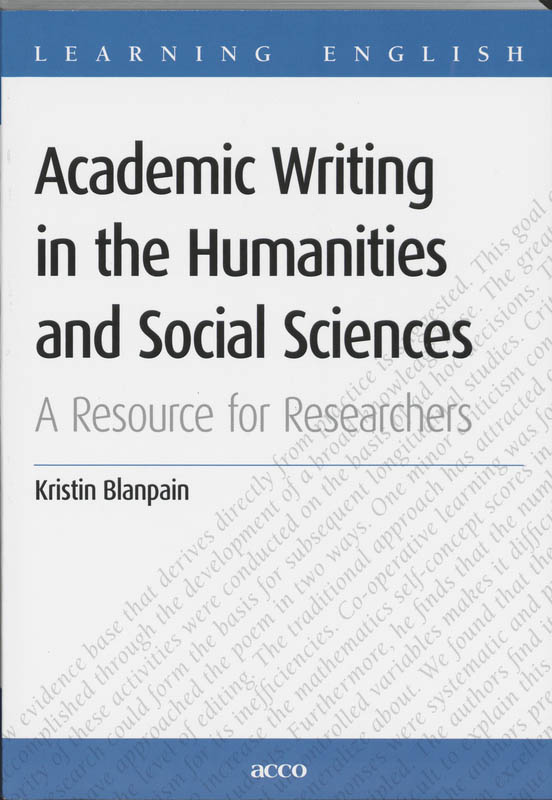 K. Blanpain Academic Writing In The Humanities And Social Sciences / Learning English