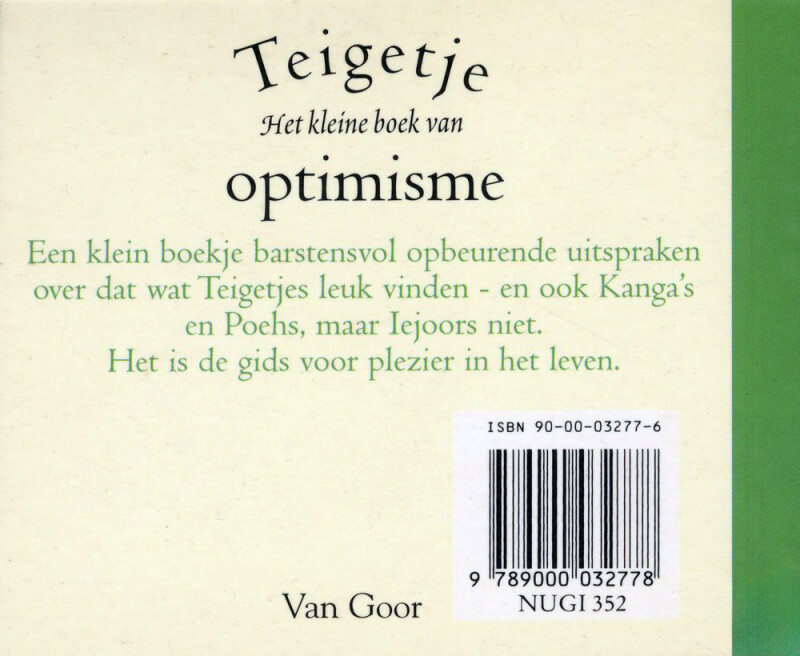 TEIGETJE HET KLEINE BOEK VAN OPTIMISME achterkant