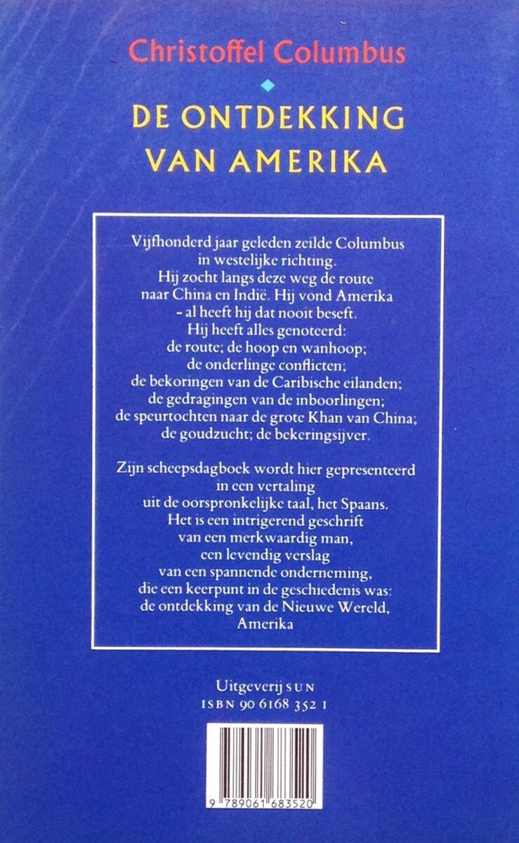 De ontdekking van Amerika achterkant