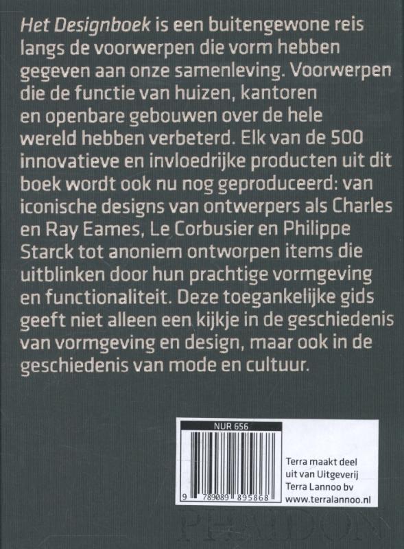 Het designboek achterkant