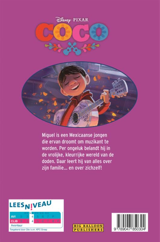 AVI Disney Coco, Miguel en de muziek / Ik leer lezen! achterkant