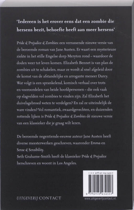 Pride & prejudice & zombies achterkant