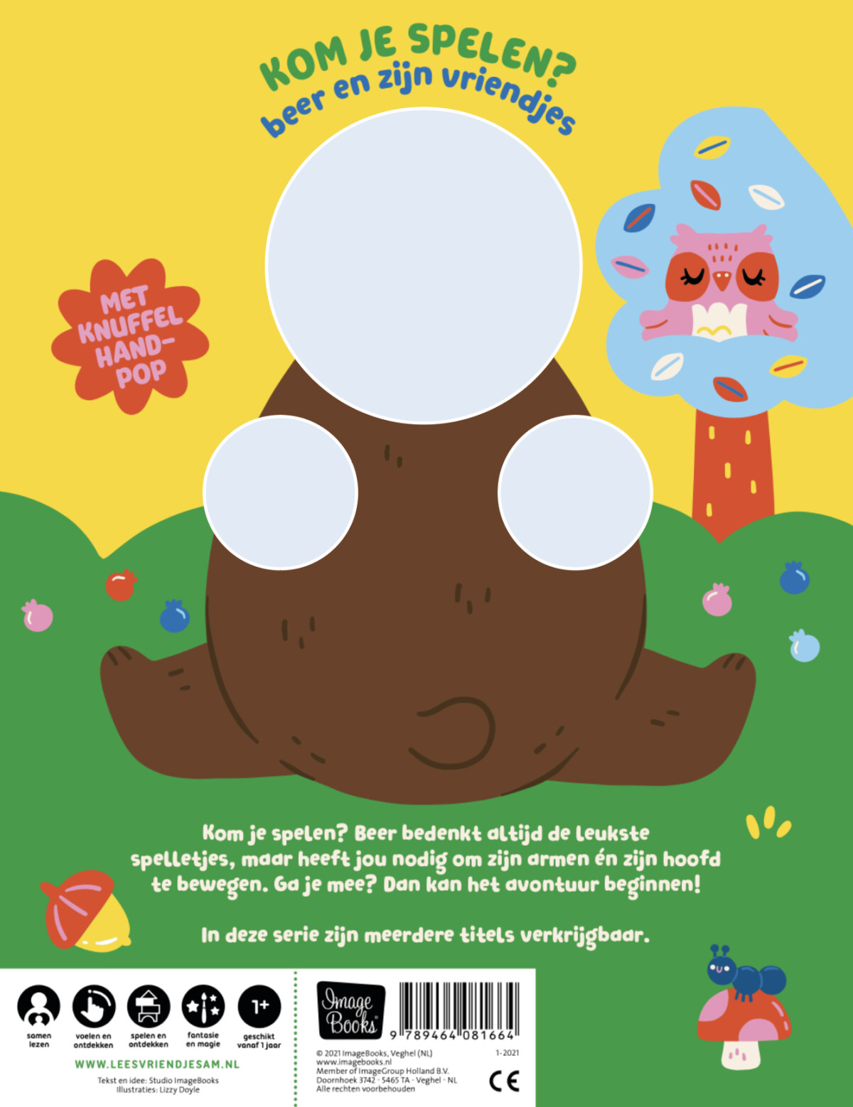 Kom je spelen? - Beer / Handpopboek achterkant